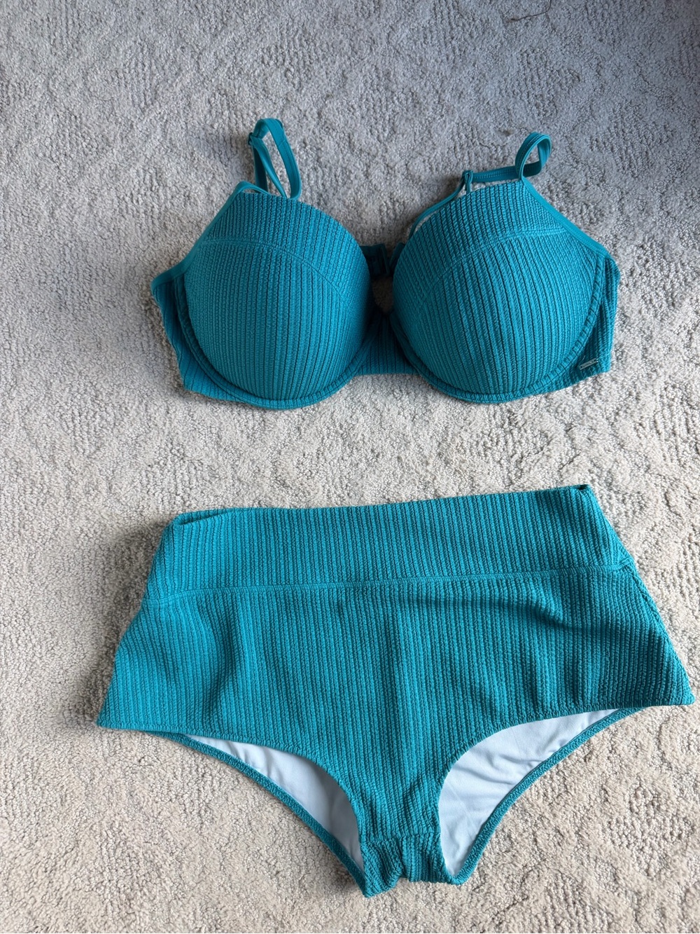 PINK Teal Two-Piece Bikini Set